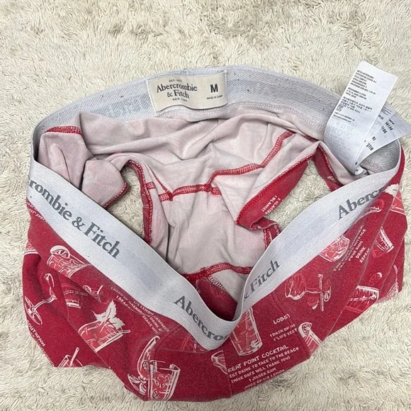Abercrombie & Fitch Red and Gray Boxer Briefs Festive Design - Picture 3 of 3
